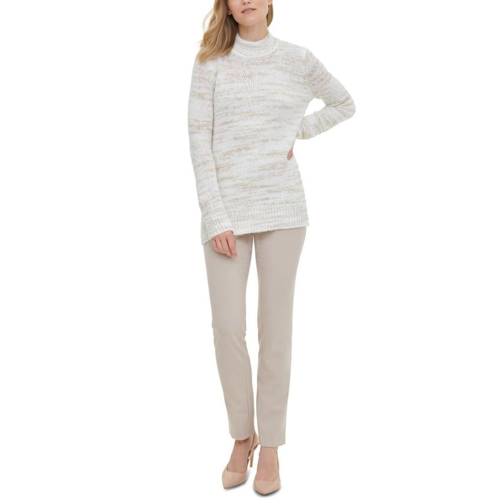 NWT Calvin Klein Marled Mock Neck Sweater - Picture 4 of 4